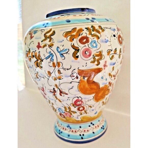 Hand Painted Ceramic Vase - Frazarte Portugal - 7" - 17th Century Style - Picture 12 of 12